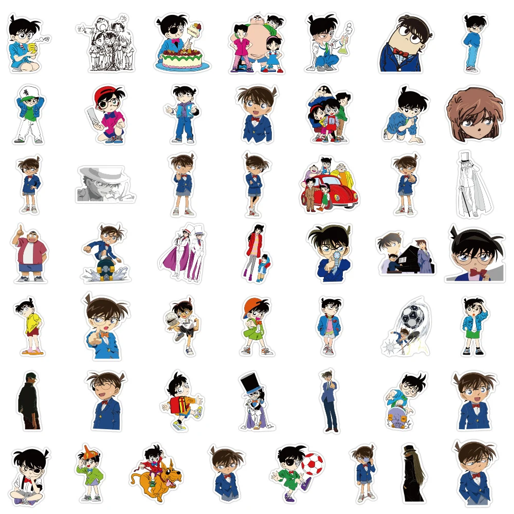10/30/50PCS Detective Conan Anime Stickers Graffiti DIY Laptop Phone Scrapbook Skateboard Luggage Wall Cartoon Decal Kids Toys