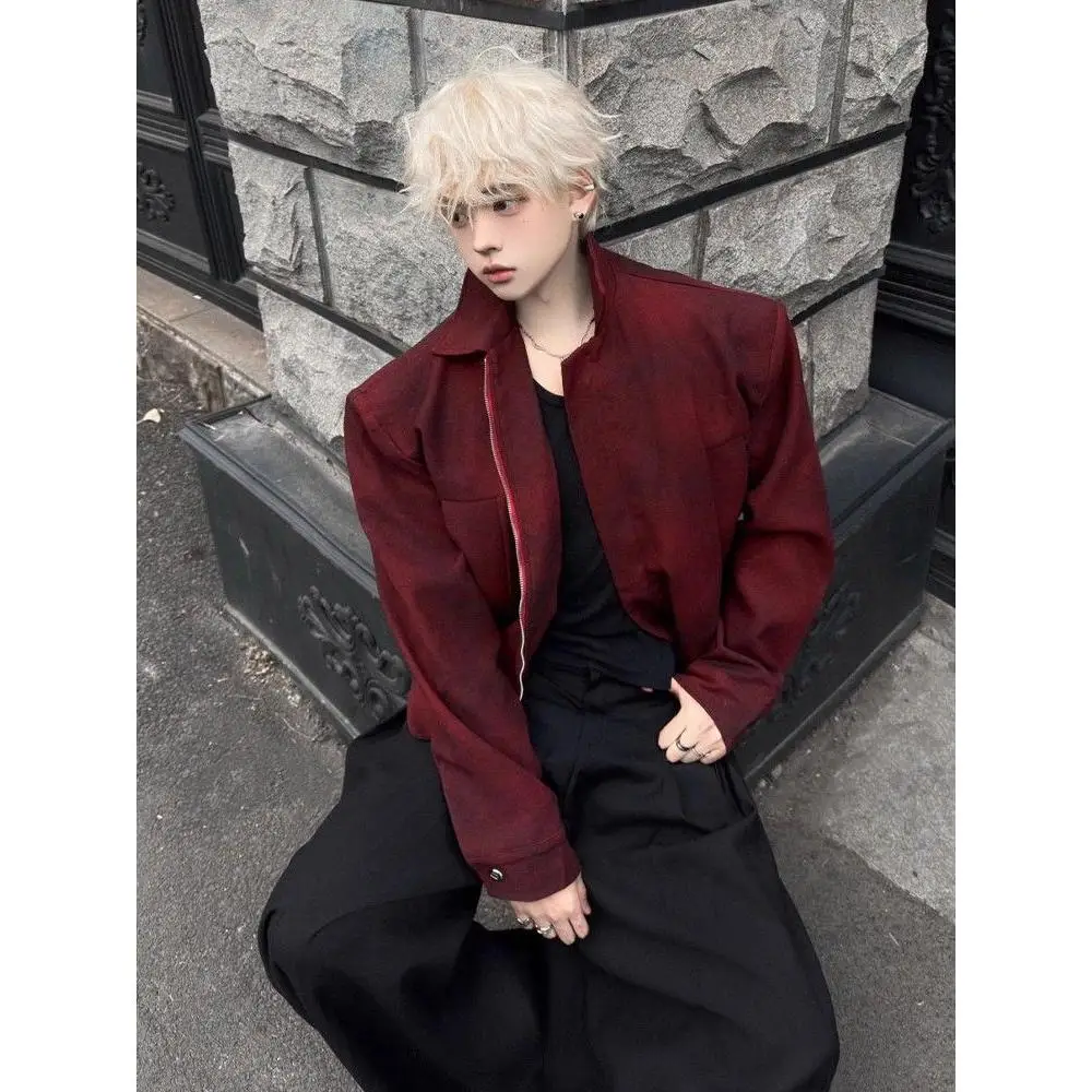 

Sli Snake Year Jaet Men's Faion oulder Pad Flip Collar American Sle ort High-End Feeling Spring Autumn Winter Coat