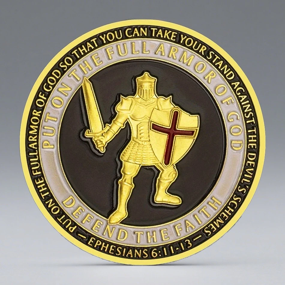 Put on The Full Armor of God Golden Plated Souvenir Coin Defend The Faith United State Navy Collectible Coin