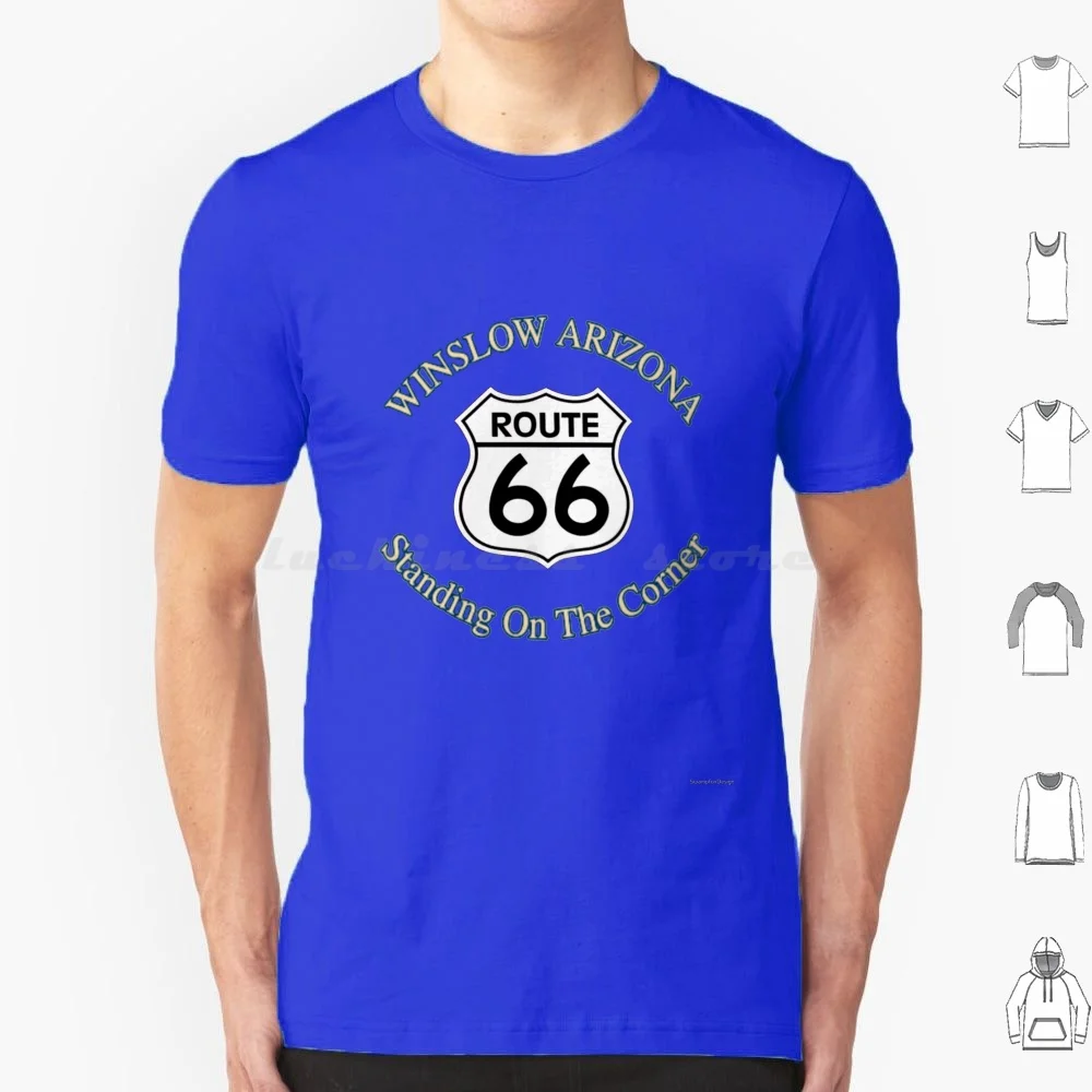 Standing On The Corner In Winslow Arizona T Shirt 6xl Cotton Cool Tee Route 66 Take It Easy Roadside Park