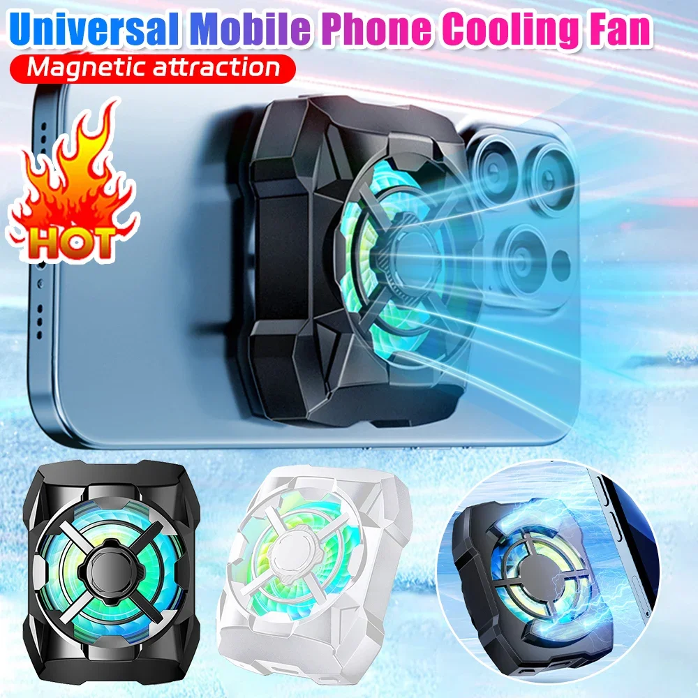 

Phone Heatsink Rechargeable 3 Speeds Adjustable Gaming Radiator Wireless Magnetic Silent Game Cooler for Android IOS PUBG Gaming