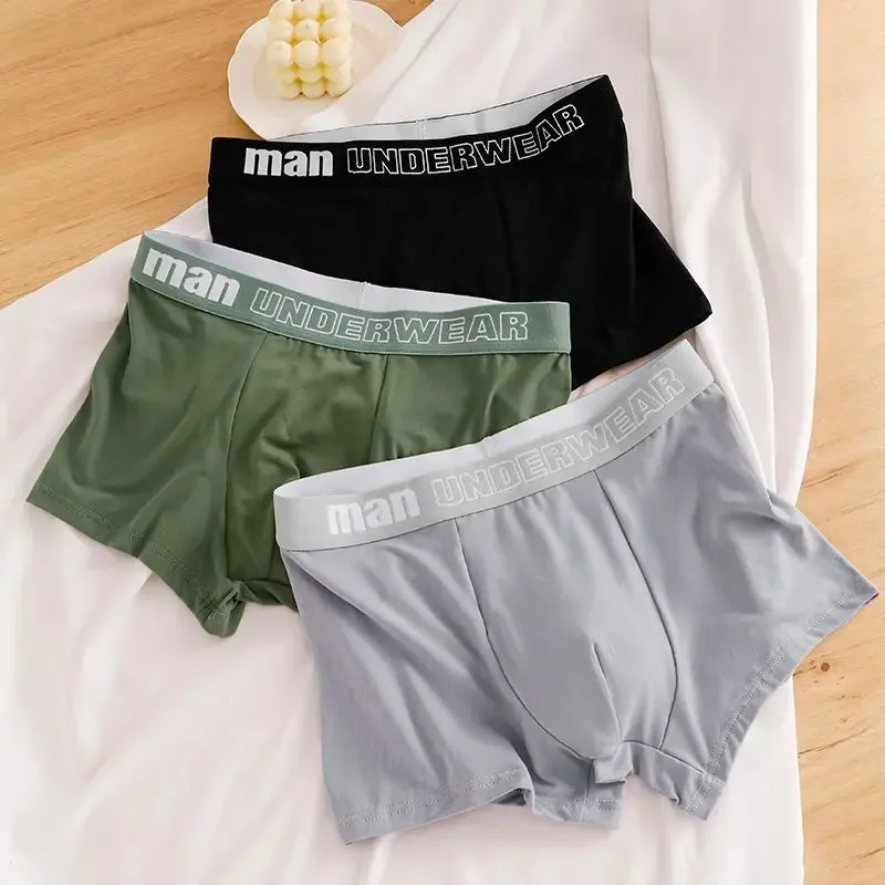 Brand Men Elastic Cotton Underwear Comfortable Breathable Antibacterial Mid Waist Underwear For Male Growth Tightening Delaying