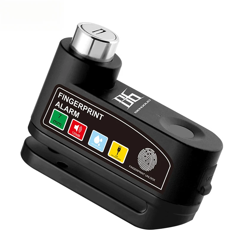 

Portable Motorcycle Disc Brake Lock with Alarm Fingerprint Unlock for Riding