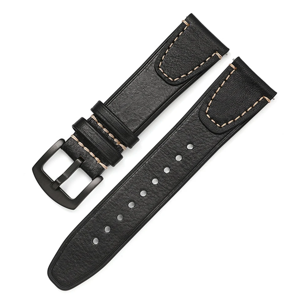 Genuine Leather Straps For Huawei Watch gt2 Wristband 20mm 22mm Bracelet Samsung Galaxy Watch 4 Men Strap