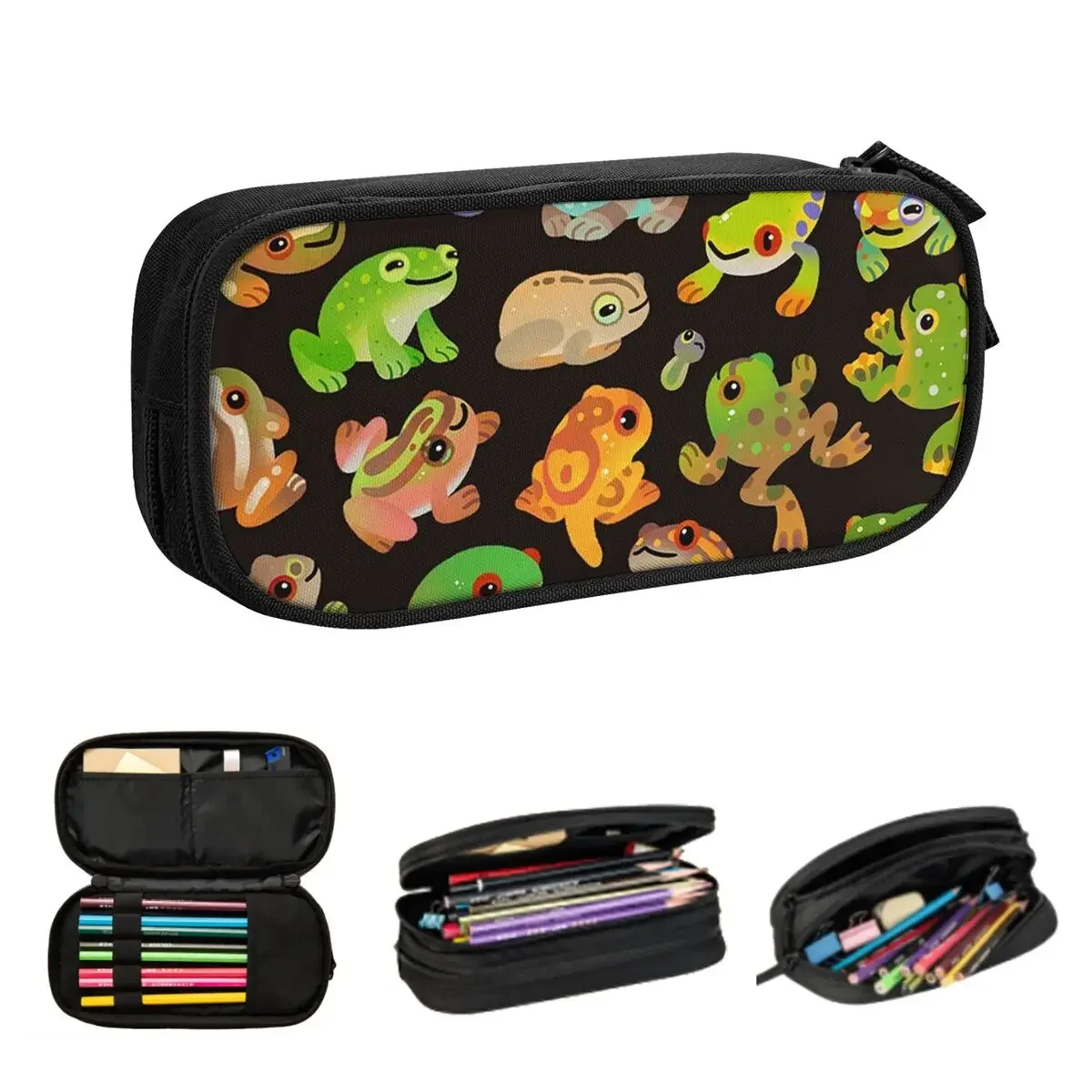 Tree Frog - Dark Pencil Cases Large Storage Pen Bags Pen Box Pencil Pouch For Boys Girls Students Stationery School Office