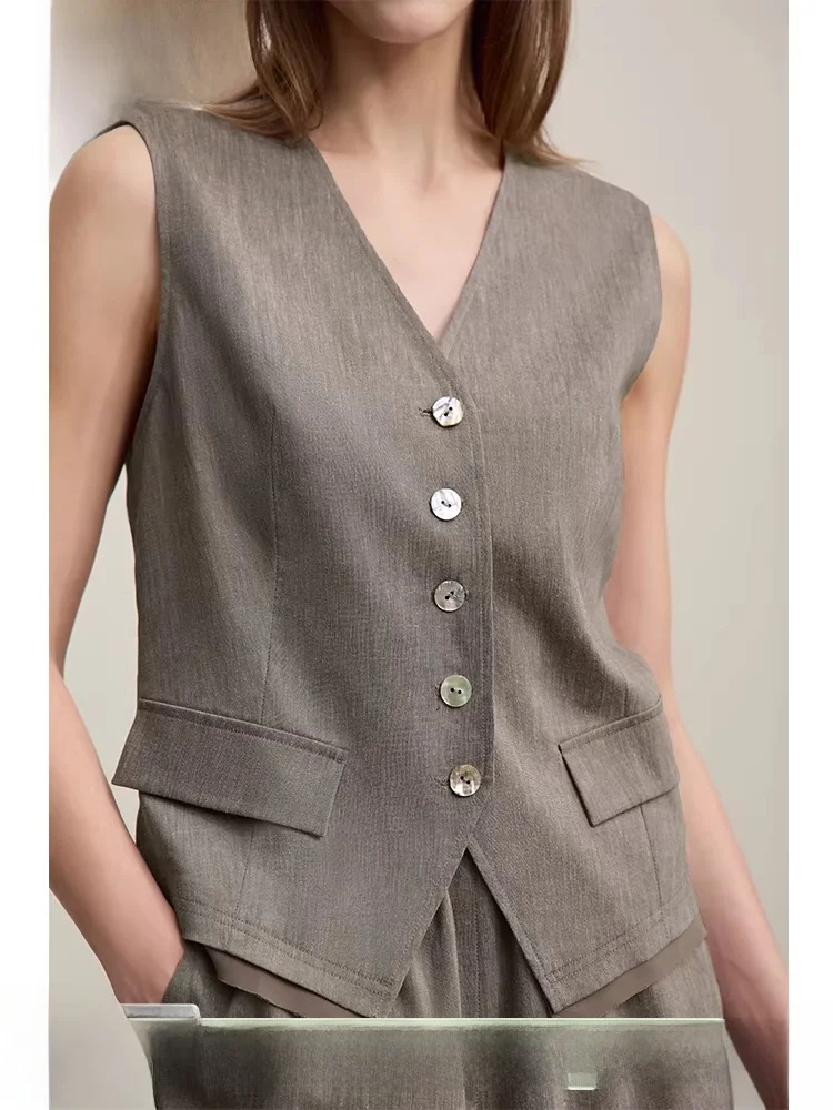 

Новая летняя женская льняная куртка с V-образным вырезом, топ из шифона с лоскутным подолом, простая верхняя одежда для девушек, смесовый полиэстер