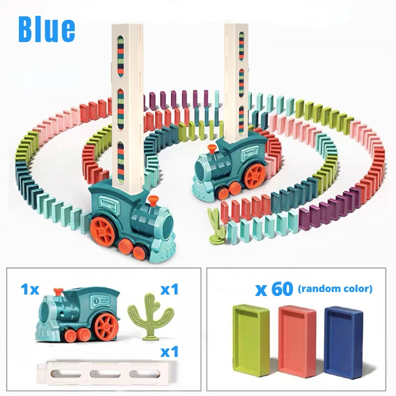 

Automatic Laying Domino Train Electric Car Brick Blocks Kits Creative Games Intelligence Educational DIY Toys Kids Birthday Gift