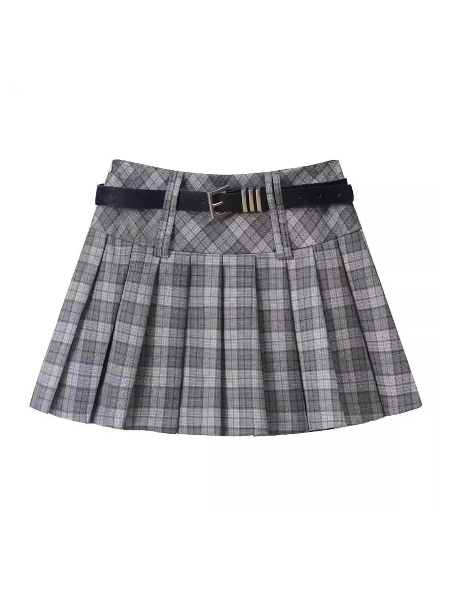 Falda Retro americana a cuadros f para mujer, novedad de verano, falda universitaria plisada de cintura alta, falda JK antiligera