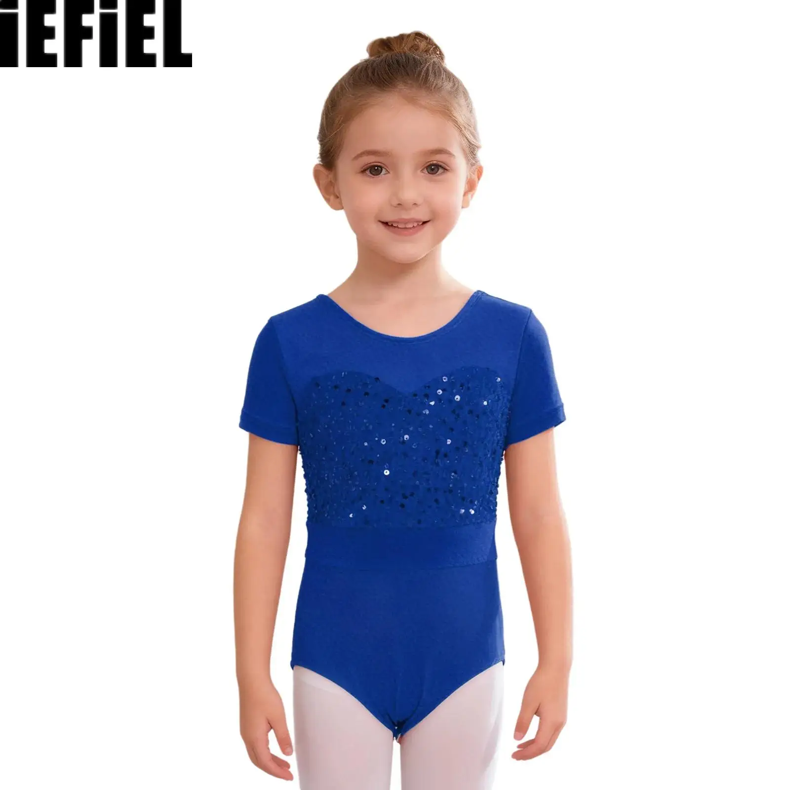 collant-de-danca-de-bale-infantil-gola-redonda-manga-curta-lantejoulas-brilhantes-veludo-patchwork-botoes-de-pressao-body-de-virilha