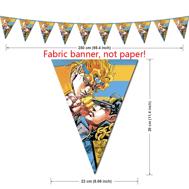 JoJo\'s Bizarre Adventure Birthday Party Decorations TV Show Baby First Theme Supplys Banner Cups Plates for Kids Jotaro Dio