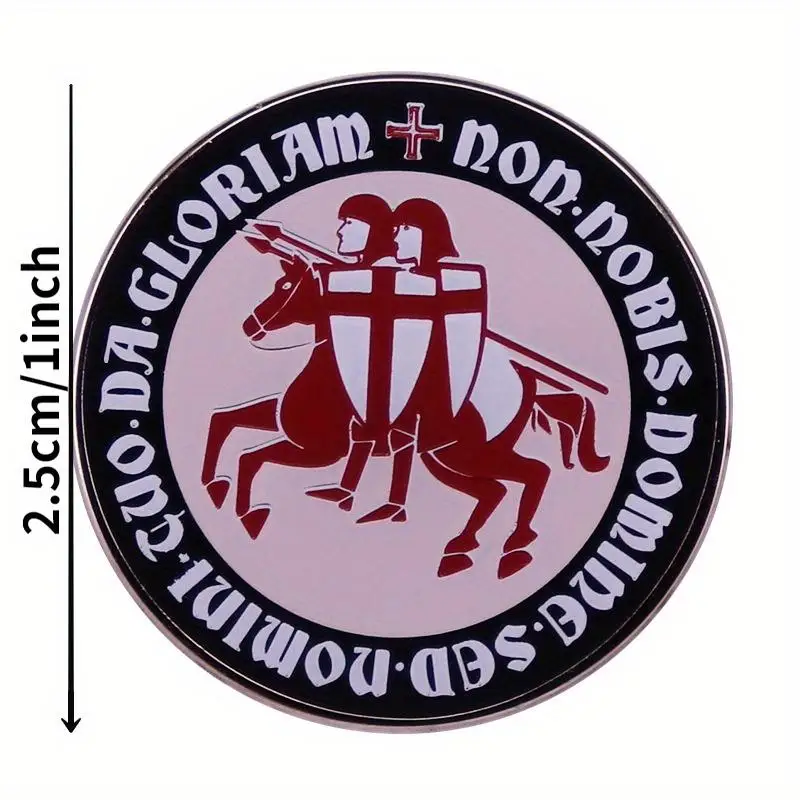 1 pièce Badge des Chevaliers Templiers Croisiers, Épingle de revers et Médaille, symbole de l'armure de Dieu, Souvenir historique