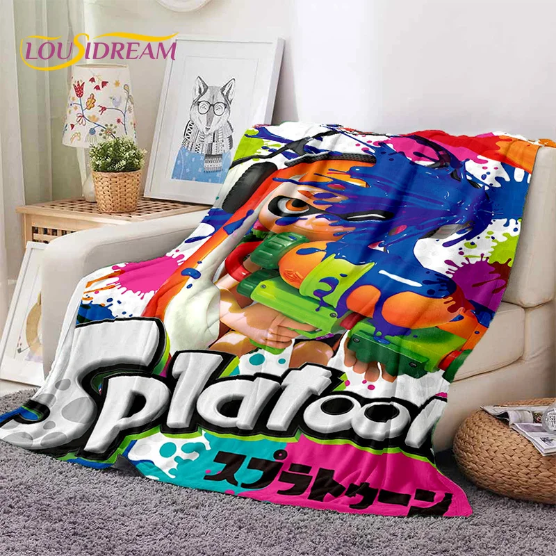 

Splatoon3 PC Gamer Cartoon Game Soft Blankets,Keep Warm Throw Blanket Comfortable Blanket for Picnic Beds Sofa Home Bedroom Gift