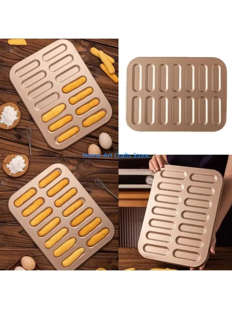

Y3NA Carbon Steel Finger Cookie Die 14 Cavities Ladyfinger Mould Biscottis Bakewares