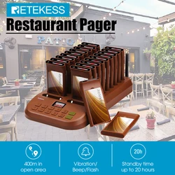 Retekess-buscapersonas inalámbrico T116 para restaurante, sistema de llamadas en cola, 20 receptores de posavasos, zumbadores Beeper para cafetería, camión de comida, Bar, Hotel