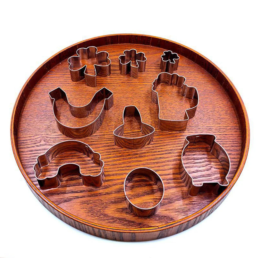 8 Uds. De moldes para galletas de arcoíris con trébol de cuatro hojas, cortadores para hornear de acero inoxidable, herramientas decorativas DIY para el Día de San Patricio