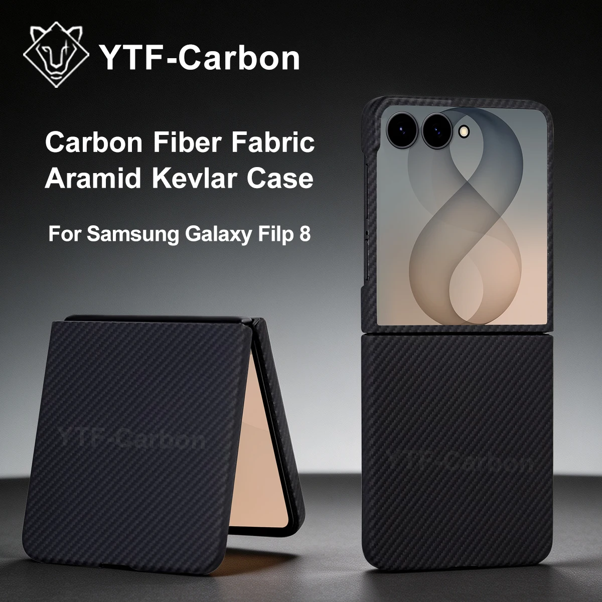 YTF For Samsung Galaxy Z Flip8 Aramid Fiber Phone Case For Magnetic Z Flip7 Thin Luxury Z Flip 8 Cover Protective Kevlar Case