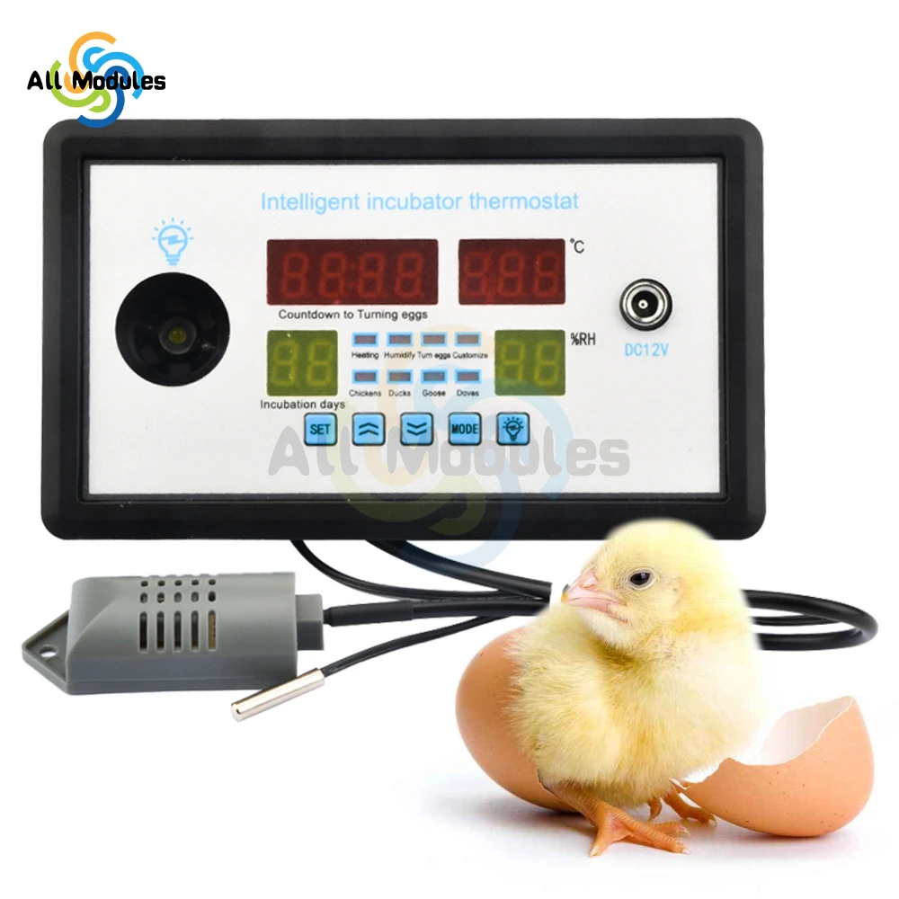 W9002 W9005 Smart Thermostat Digital Thermostat Temperature Humidity Control Incubator Automatic Egg Turning AC110-220V/DC12