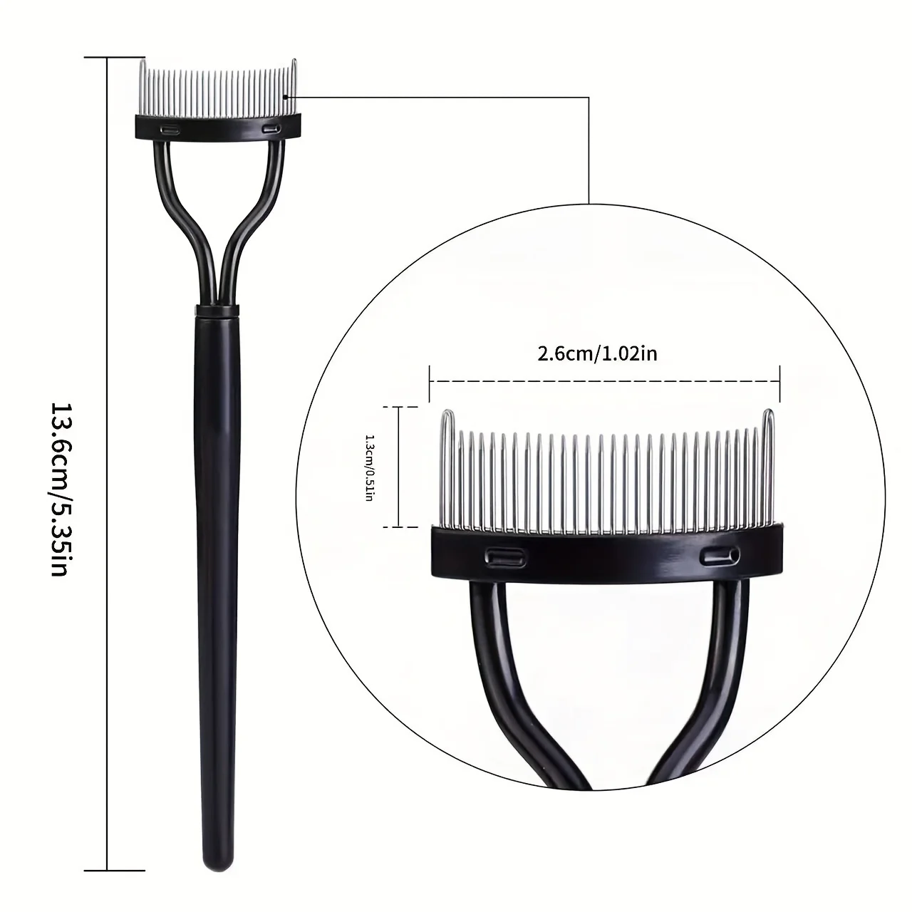Eyelash Separator Metal Teeth Straight Eyelash Curler Beauty Makeup Stainless Eyelash Brush Comb Mascara Curl Makeup Tool