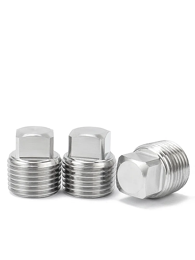 Weiyi 1 Stück 1/8" 1/4" 3/8" 1/2" 3/4" 1" 1-1/4" 1-1/2" 2" PT NPT Außengewinde SUS304 Edelstahl Vierkant-Endkappe Rohrverschraubung – Detail 2