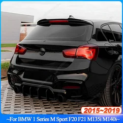 For BMW 1 Series M Sport F20 F21 M135i M140i 2015-2019 Car Rear Diffuser Bumper Rear Lip Spoiler Body Kit Tuning Gloss Black