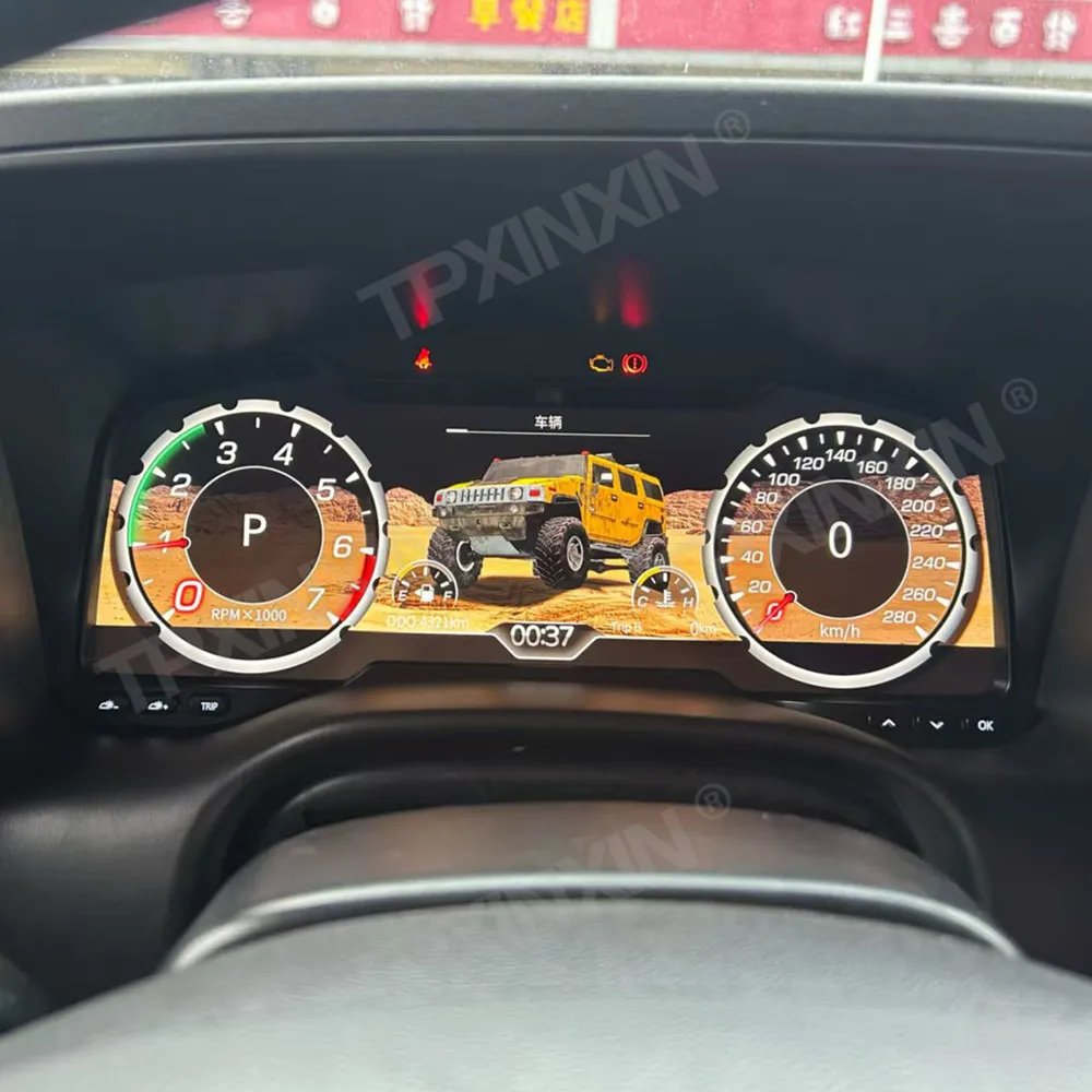 12.3 Inch LCD Digital Cluster Update 2025 For Hummer H3 2005-2010 LCD Instrument Panel Speedometer Odometer Dashboard Display