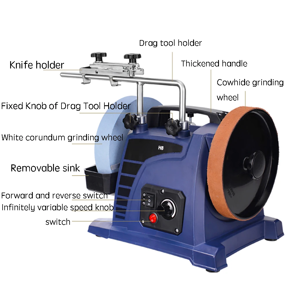 Low-Speed Water-Cooled Knife Sharpener For Household Woodworking Tools Engraving Knives Chisels Electric Knife Grinder