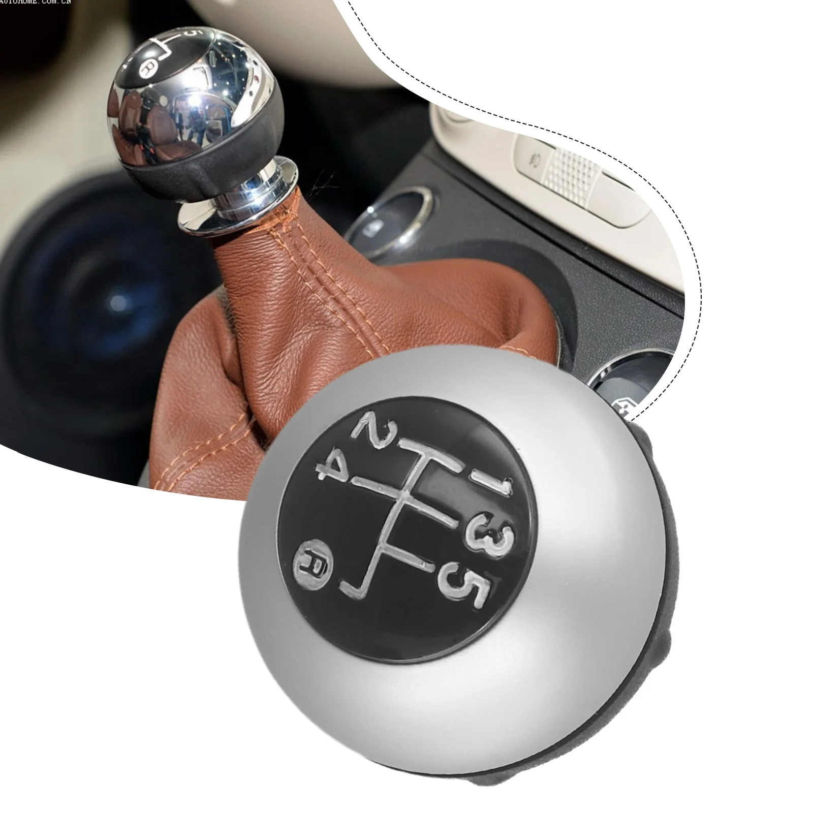 Car Interior Modification Car Shift Knob Handbrake Cover Luxury Look ABS Plastic Material Compatible With for fiat 500