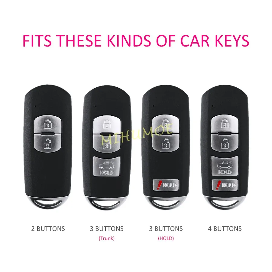 سيليكون مفتاح السيارة فوب سلسلة غطاء ل 2013-2020 مازدا 2 3 سيدان 6 CX-3 CX-5 CX-9 MX-5 DJ DL BM BN GJ DK KE KF TC ND