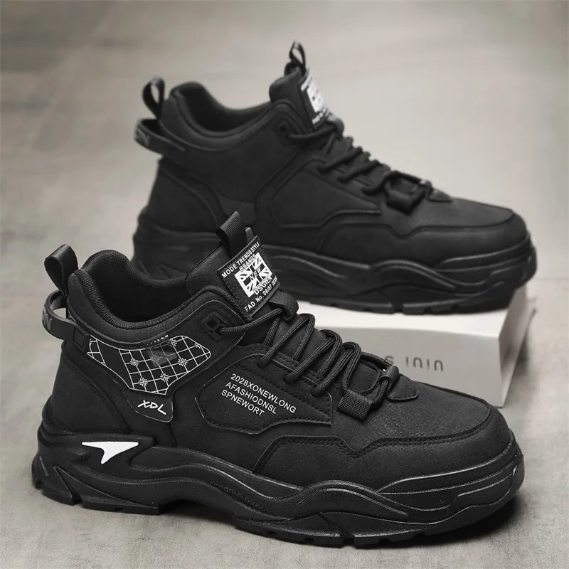 

Men's boots casual fashion new four season high top casual boots comfortable thick sole wear-resistant commuting workwear boots