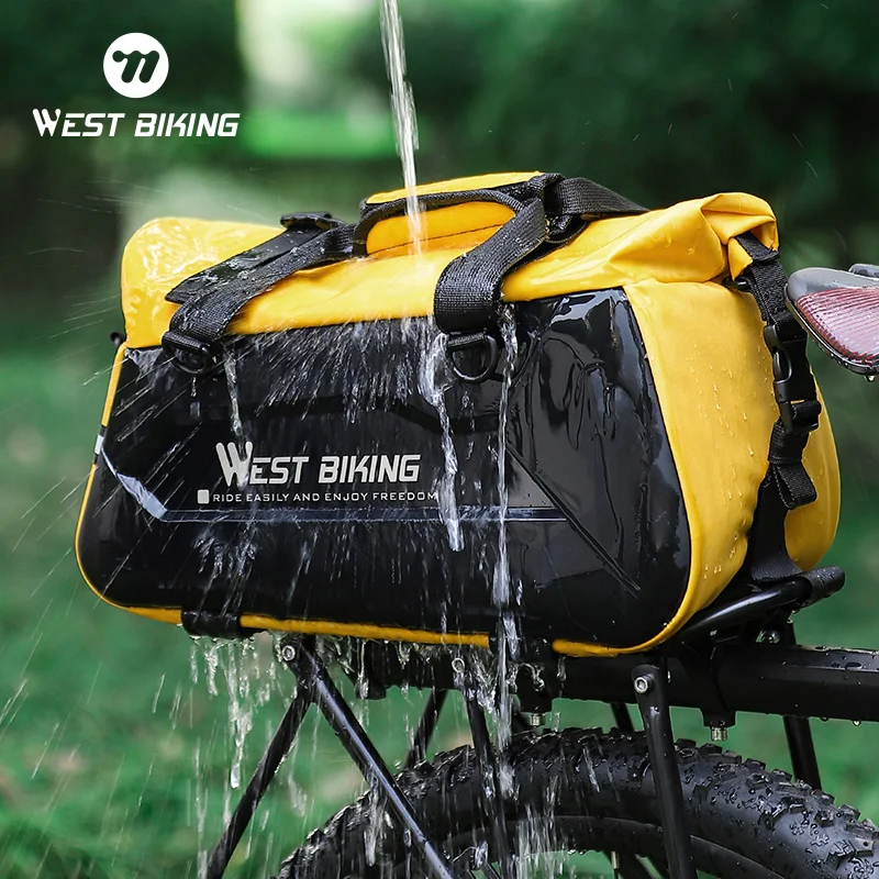 WEST BIKING Multifunction High Capacity Pannier 13-25L Hard Shell Waterproof Outdoor Cycling Shoulder Bag Handbag Bike Trunk Bag