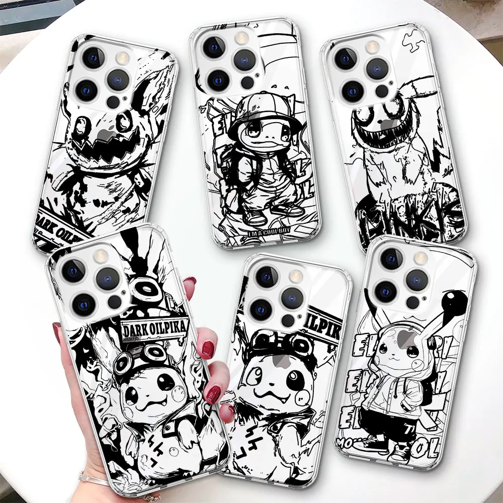 

Pokemon Gengar Pikachu Case for iPhone 17 Air 14 12 15 Pro 7 8 Plus 13 Mini XR X XS Max SE 2022 2020 TPU Transparent Phone Cover