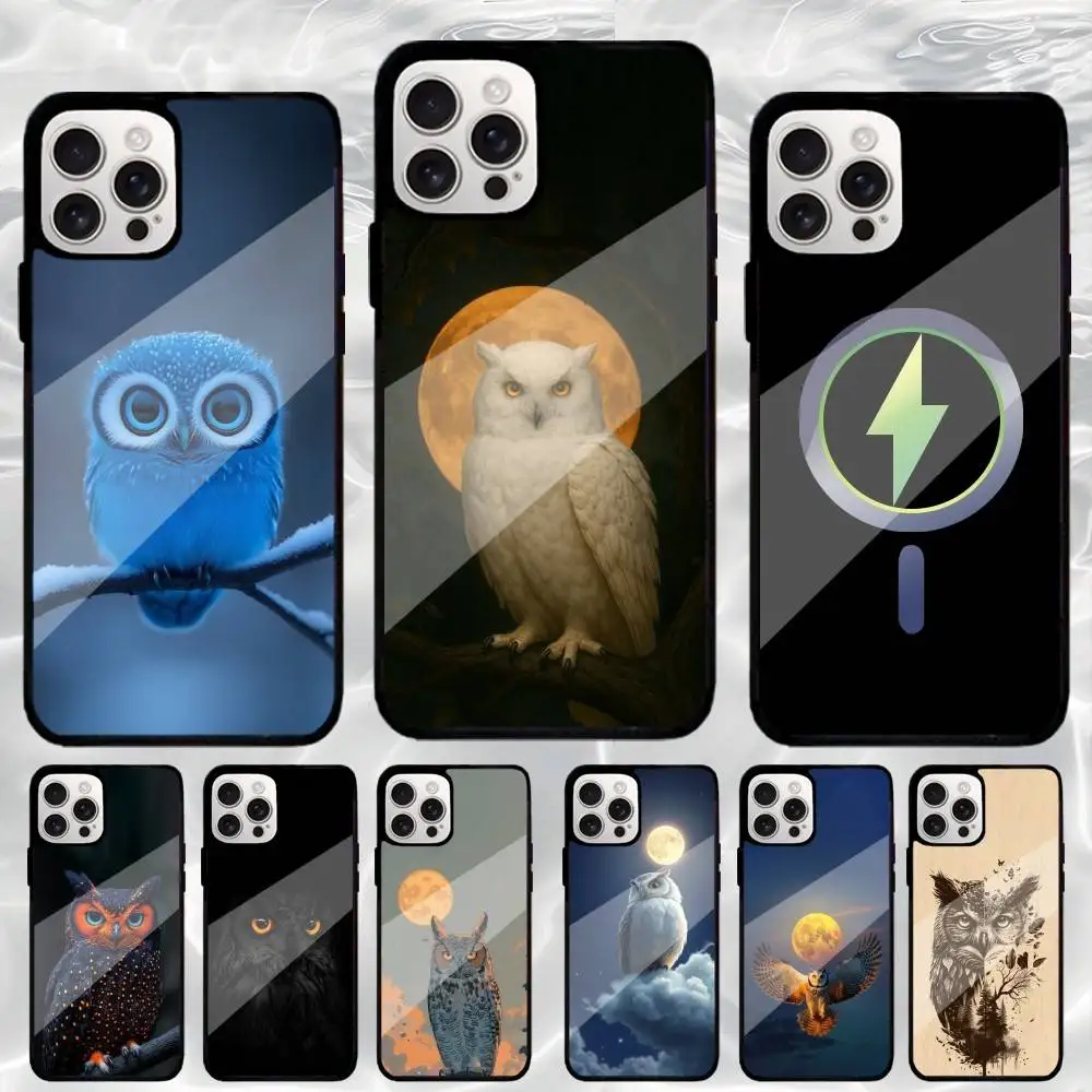 

Cute A-Animal Owl Phone Case For iPhone17,16,15,14,13,12,11 Plus,Pro Max Magnetic Magsafe Wireless Charging