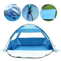 Beach Tent for 2-3 Person Easy Setup UPF 50+ Sun Shelter with 3 Mesh Windows Beach Canopy for Outdoor Camping Fishing