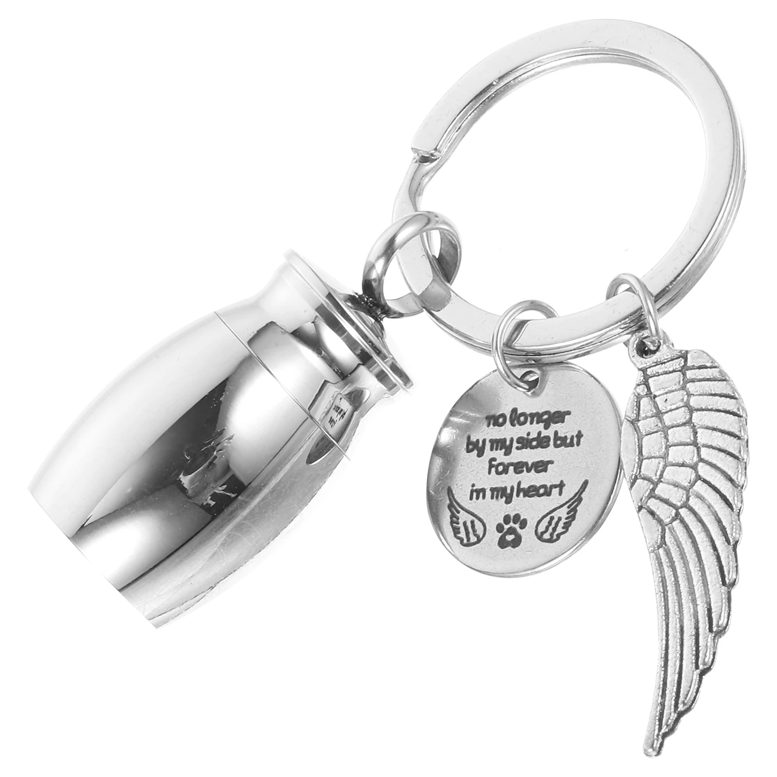 

Stainless Steel Keepsake Urn Keychain for Pet Ashes Memorial Pendant Smooth Surface Small Cremation Urn titanium steel necklace