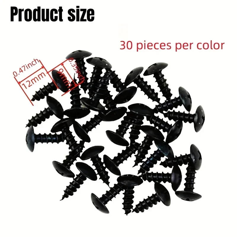 180pcs Motorcycle Multi-color Self-tapping Screws Electric Motorcycle Multi-color Screws Electric Bicycle Decoration Screws