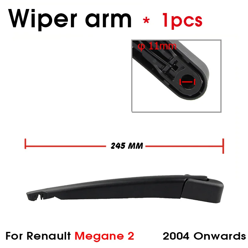 Car Wiper Blade For Renault Megane 2 2004 Onwards Rear Back Windshield Windscreen Rear Wiper 240mm+Arm 245mm Car Accessories