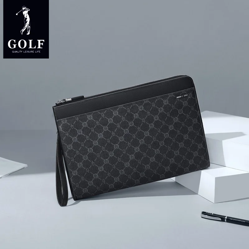 GOLF Men\'s Handbag New Fashion Business Handheld Envelope Bag Large Capacity Handheld Clip Bag Commuter Handheld Grab Bag