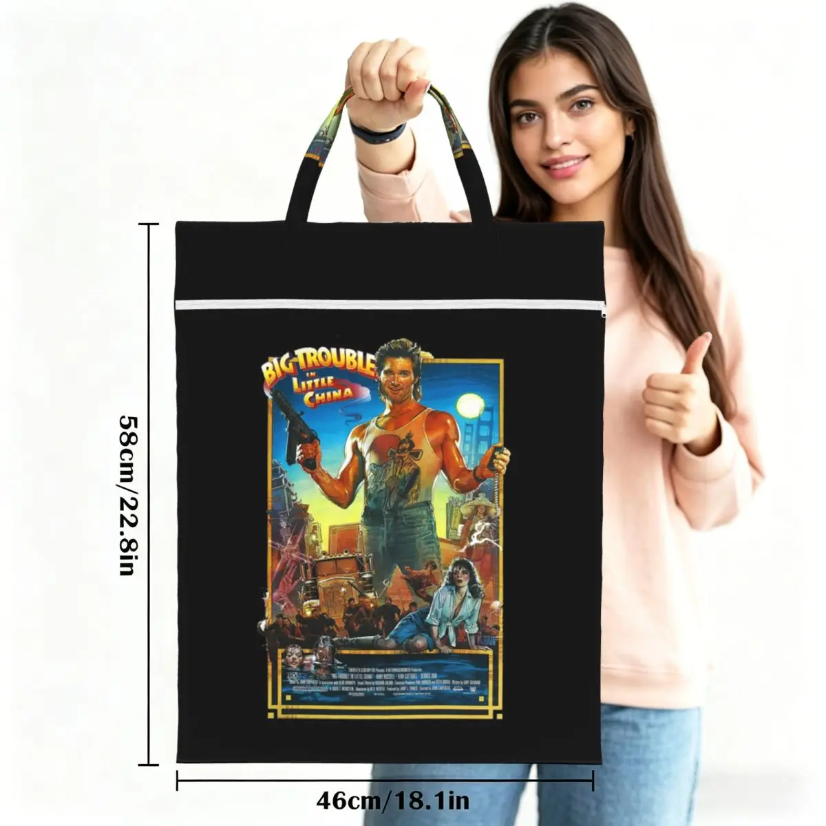 Big Trouble In Little China Travel Laundry Bag Waterproof Reusable Dirty Clothes Pouch Gym Yoga Vacation Washing Basket