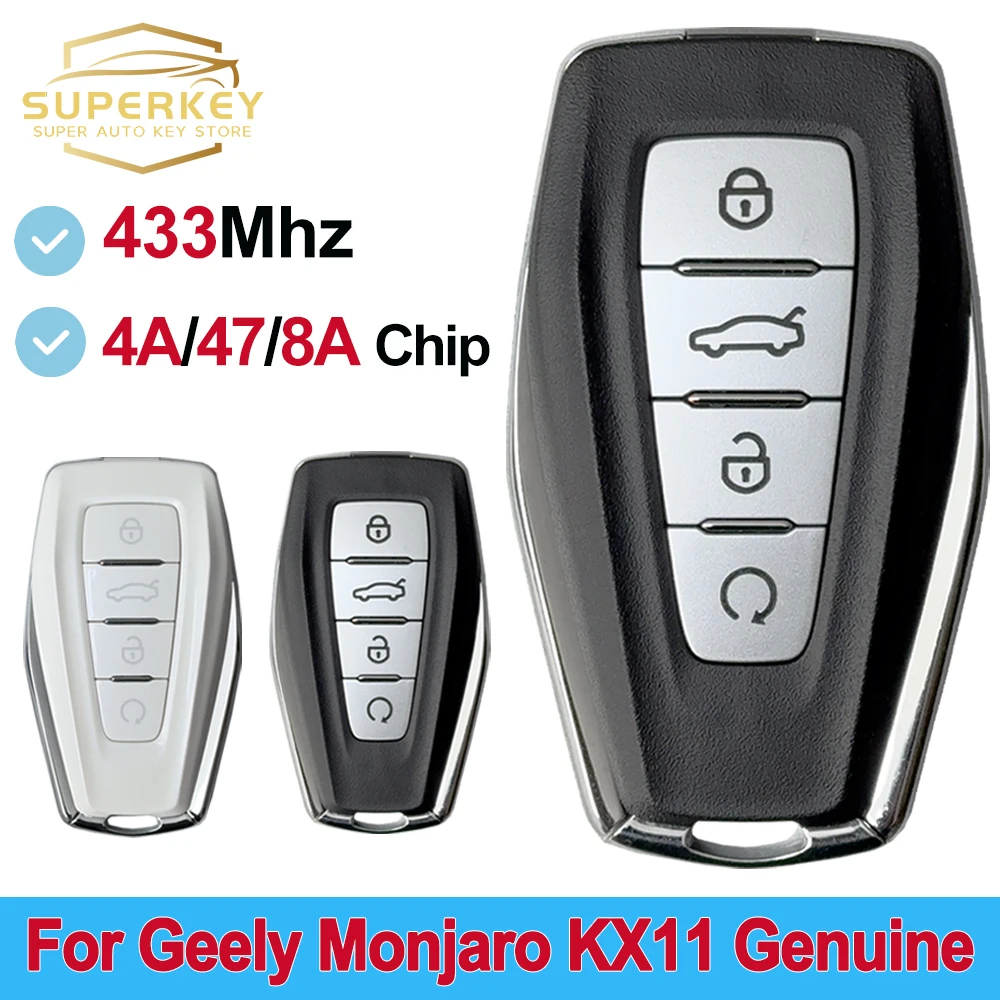 

SUPERKEY Original OEM 433Mhz 4A 8A ID47 Chip Smart Keyless Car Key For Geely Genuine Emgrand X7 X3 S1 GEOMETRY Monjaro KX11