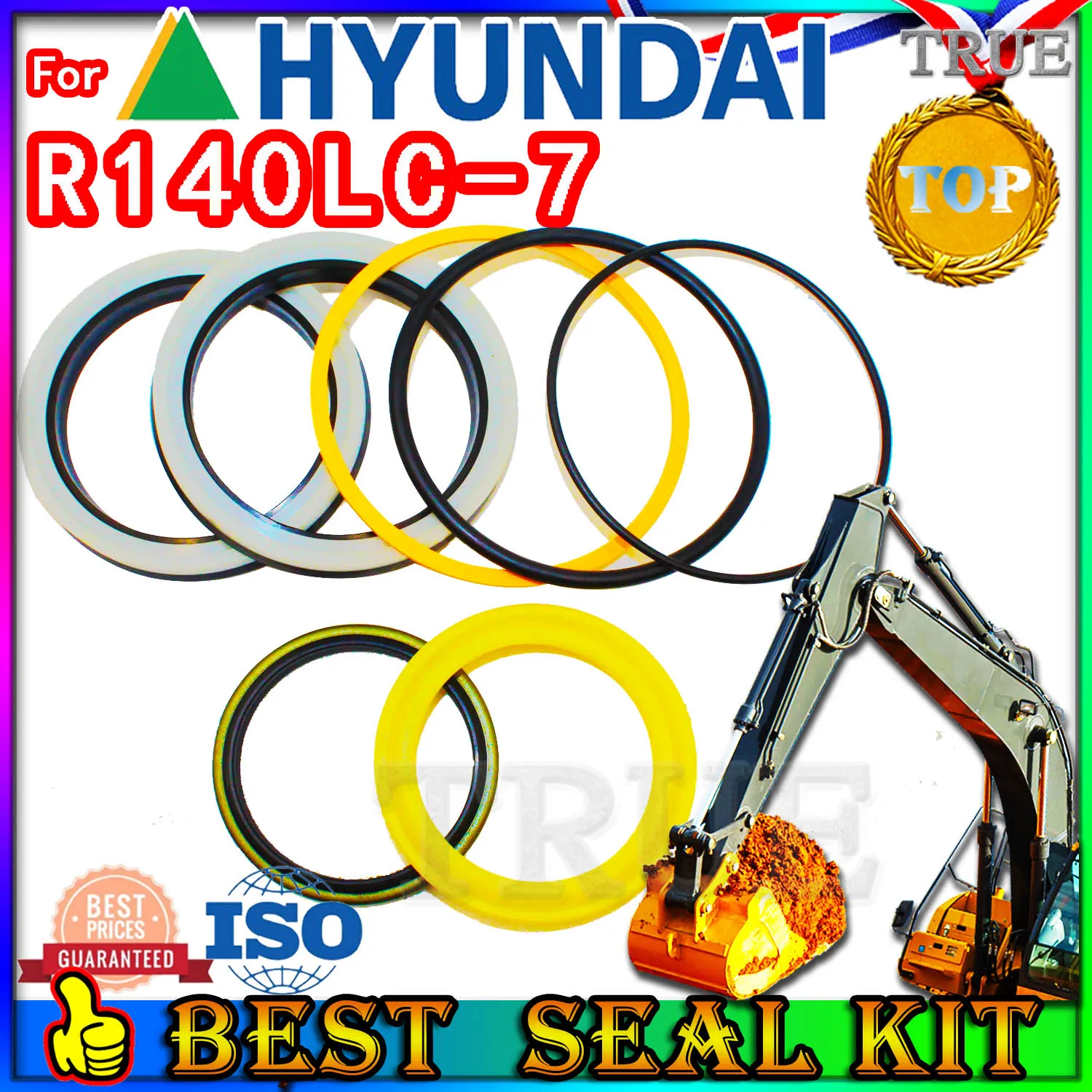 For Hyundai R140LC-7 Oil Seal Repair Kit Boom Arm Bucket Excavator Hydraulic Cylinder R140LC 7 Nok Washer Skf Service Track Tool