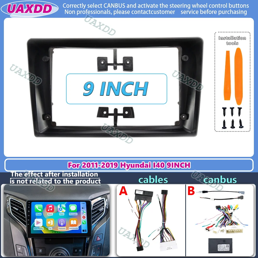

Адаптерный комплект Fascia cadre voiture Panneau Montage Tableau бор аудио радио Android для Hyundai I40 9 дюймов 2011-2019 годов 2 Din Car
