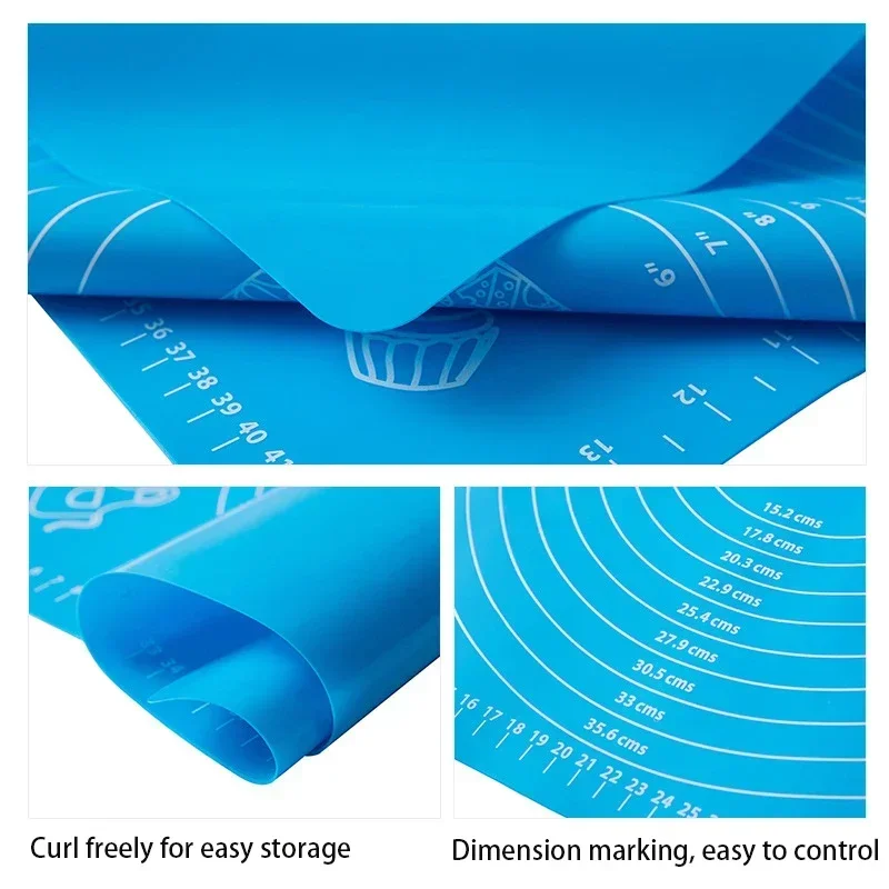 주방 요리 도구 실리콘 베이킹 매트, 피자 반죽 메이커, 페이스트리 기구, 들러붙지 않는 롤링 반죽 패드, 반죽 액세서리