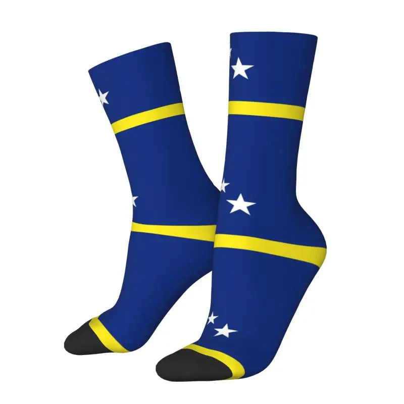 Curacao Flag Mens Crew Socks Unisex Kawaii 3D Print Dress Socks