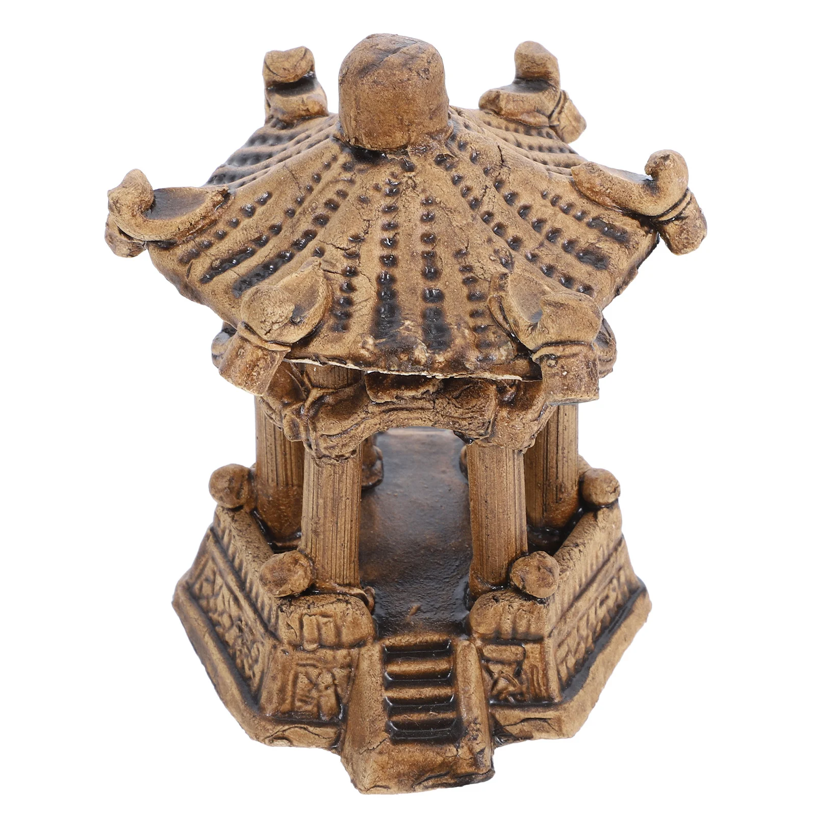 

Ceramic Pavilion Aquarium Decor Mini Pagoda Sculpture Chinese Garden Fish Tank Vivid Fish Aquarium Statue Landscaping Decor