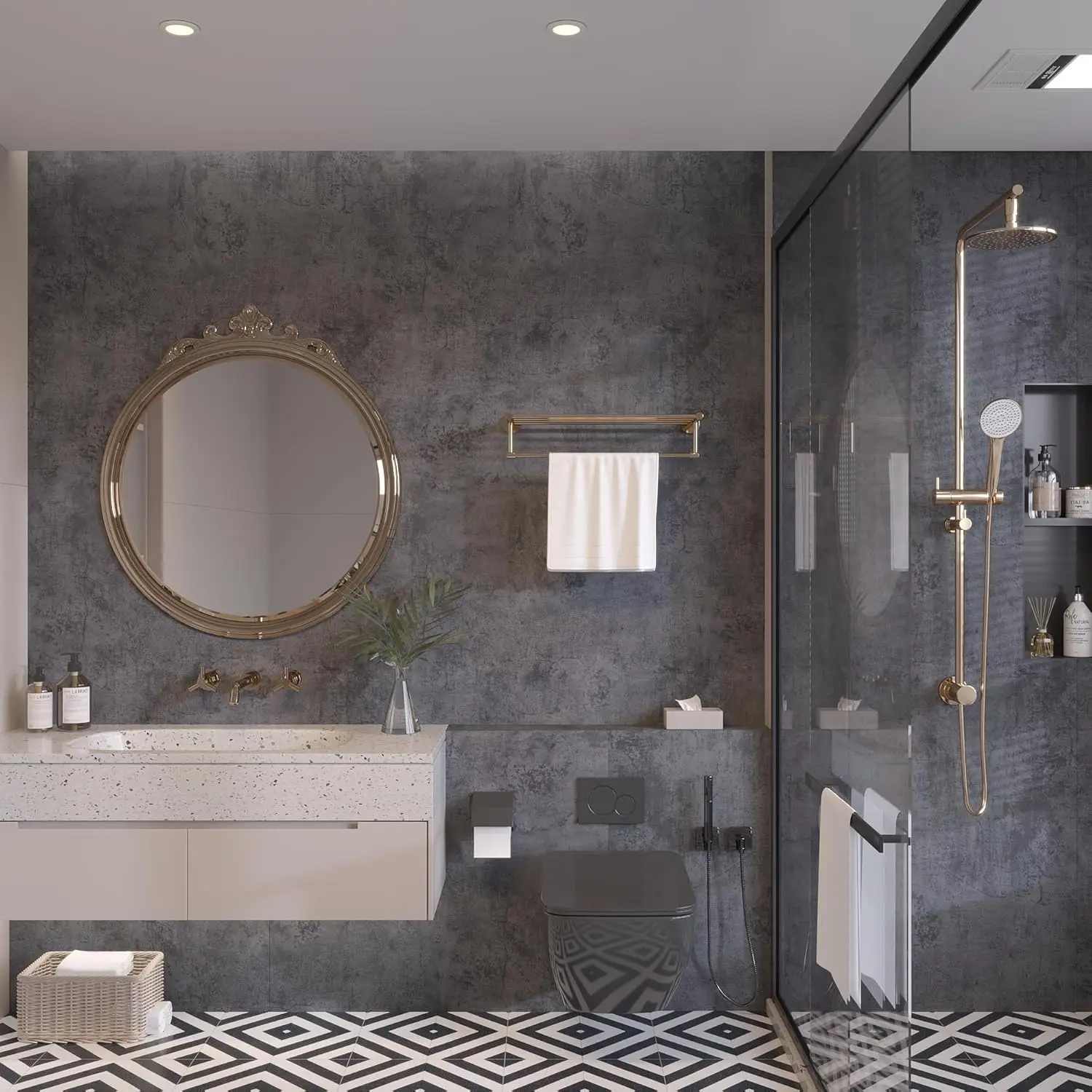 

59cm Self-adhesive PVC Floor Sticker Cement Style Waterproof Oil Proof For Living room Kitchen Bathroom Home Decor Floor Sticker