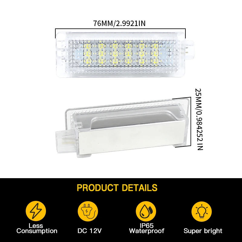 2PCS For BMW F32 F33 F36 F82 F83 M4 E60 E61 F10 F11 F18 E63 E64 Mini Cooper R50 R52 Led Door Courtesy Footwell Light for Cars