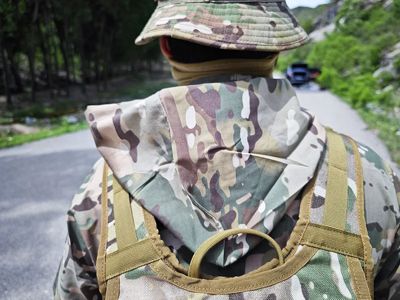 Militärisches Tarnuniform-Set, atmungsaktiver Sommer-Trainingsanzug, Outdoor-Mehrzweck-Taktische Arbeitskleidung, komplette Overalls – Detail 16