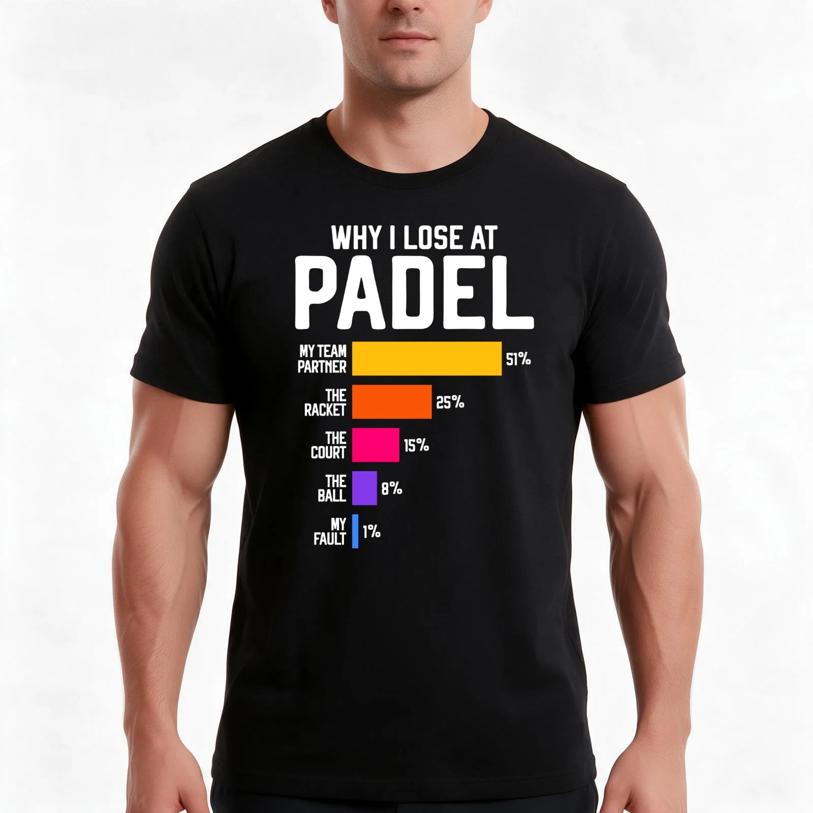 Why I Lose at Padel Funny pun for Paddle Tennis players and Fans T-Shirt, Summer Casual Cotton Tee, Oversized Streetwear Tops