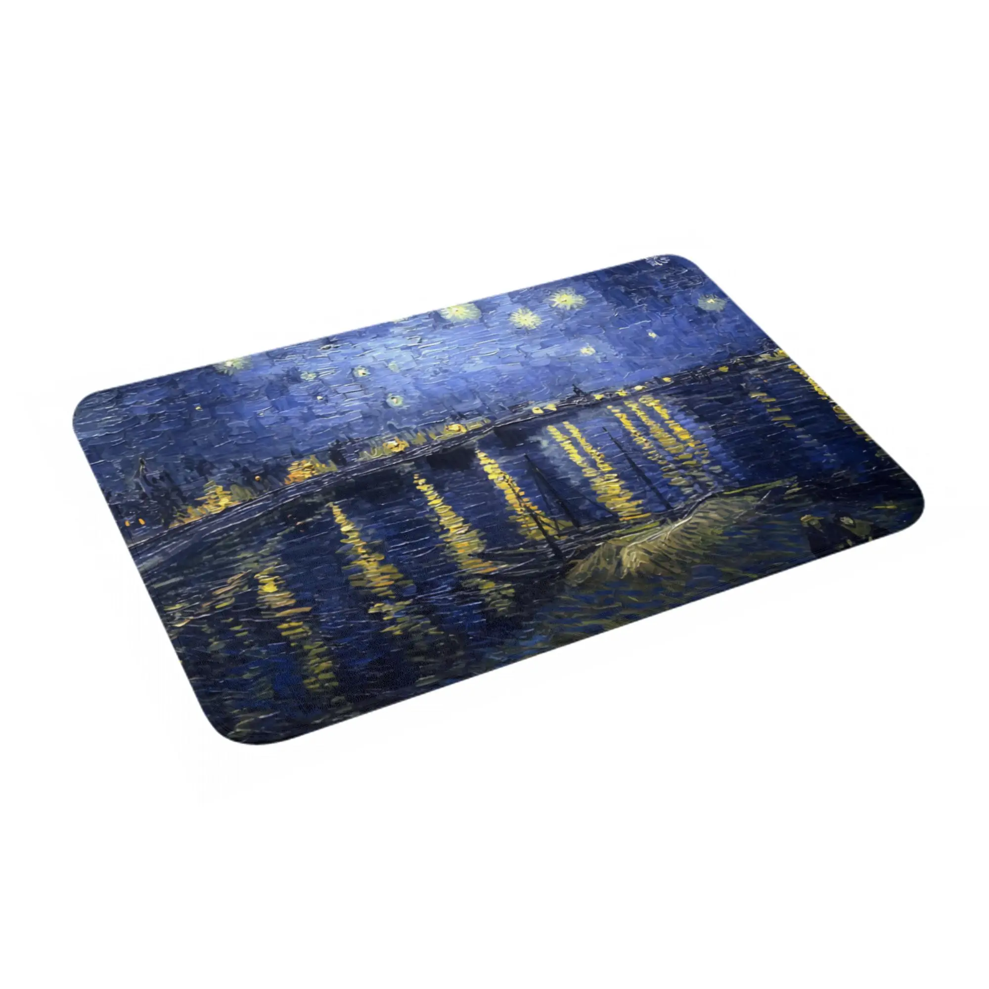 Van Gogh Starry Night Doormat Anti-Slip Entrance Bathroom Kitchen Door Floor Mat Over The Rhone Garage Carpet Rug