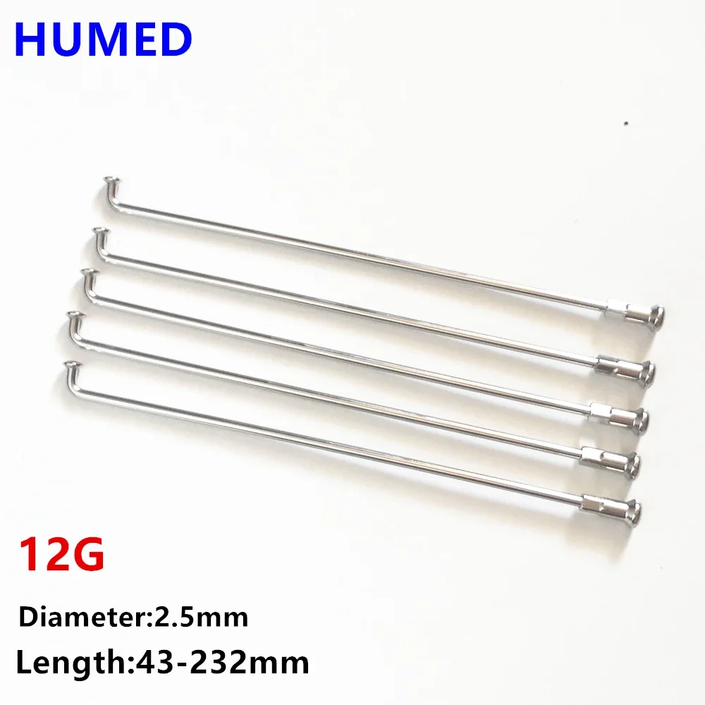 36Pcs/lot Stainless Steel Electric motorcycle Spokes 12G diameter2.5mm length 40-305mm  E-Bicycle Spokes & Nipples  Accessorie